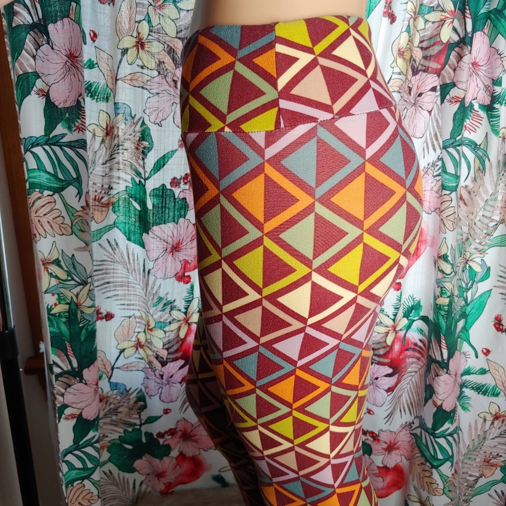 Lularoe Pattern Soft Stretch Os One Size Leggings… - image 8